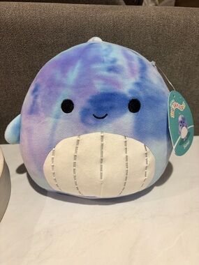 Squishmallows Blue Purple Tie-Dye Whale Plush